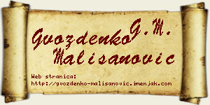 Gvozdenko Mališanović vizit kartica
